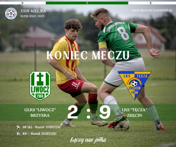Bolesna lekcja futbolu w XXVII kolejce – Tęcza gromi nasz zespół