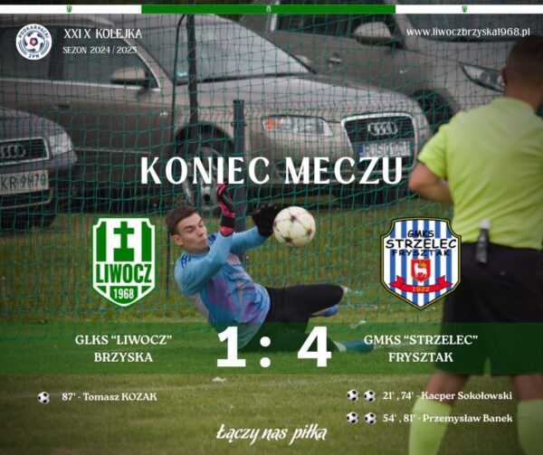 W XXIX przedostatniej kolejce sezonu ulegamy Liderowi