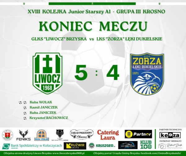 15 wygrana Juniorów Starszych w i ostatecznie 1 miejsce w tabeli na zakończenie sezonu