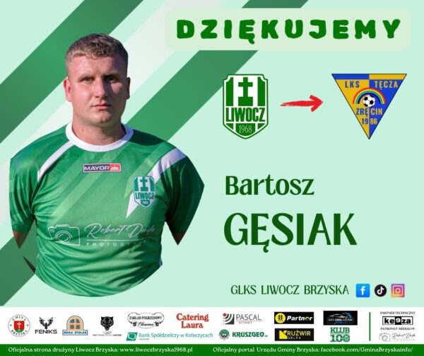Bartosz Gęsiak odchodzi z Liwocza