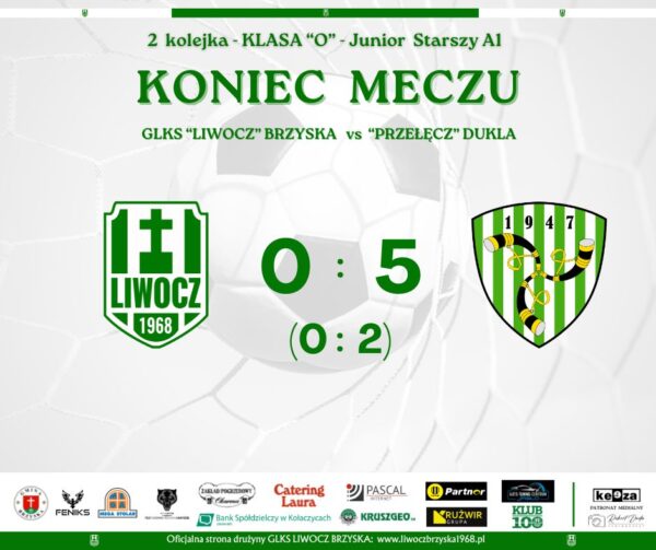 Przegrana Juniorów Starszych w 2 kolejce Klasy „O”