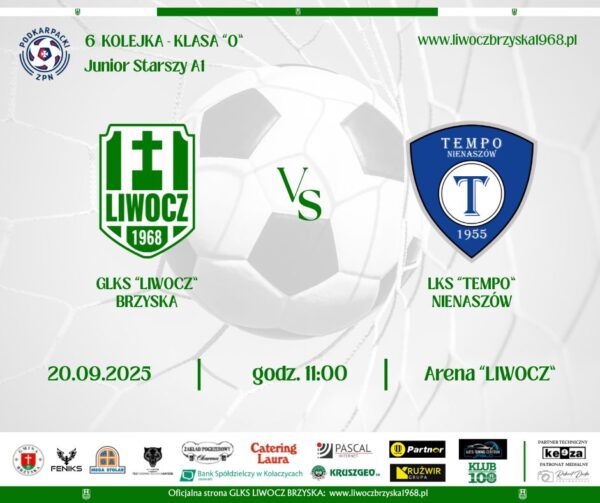 W 6 kolejce Juniorzy Starsi zagrają o punkty z LKS TEMPO Nienaszów