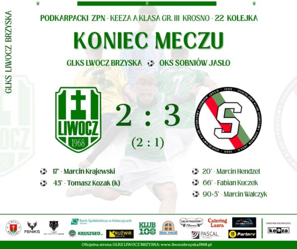 W ostatnich sekundach Sobniów zabiera nam cenny punkt